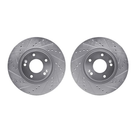 DYNAMIC FRICTION CO Rotors-Drilled and Slotted-SilverZinc Coated, 7002-03011 7002-03011